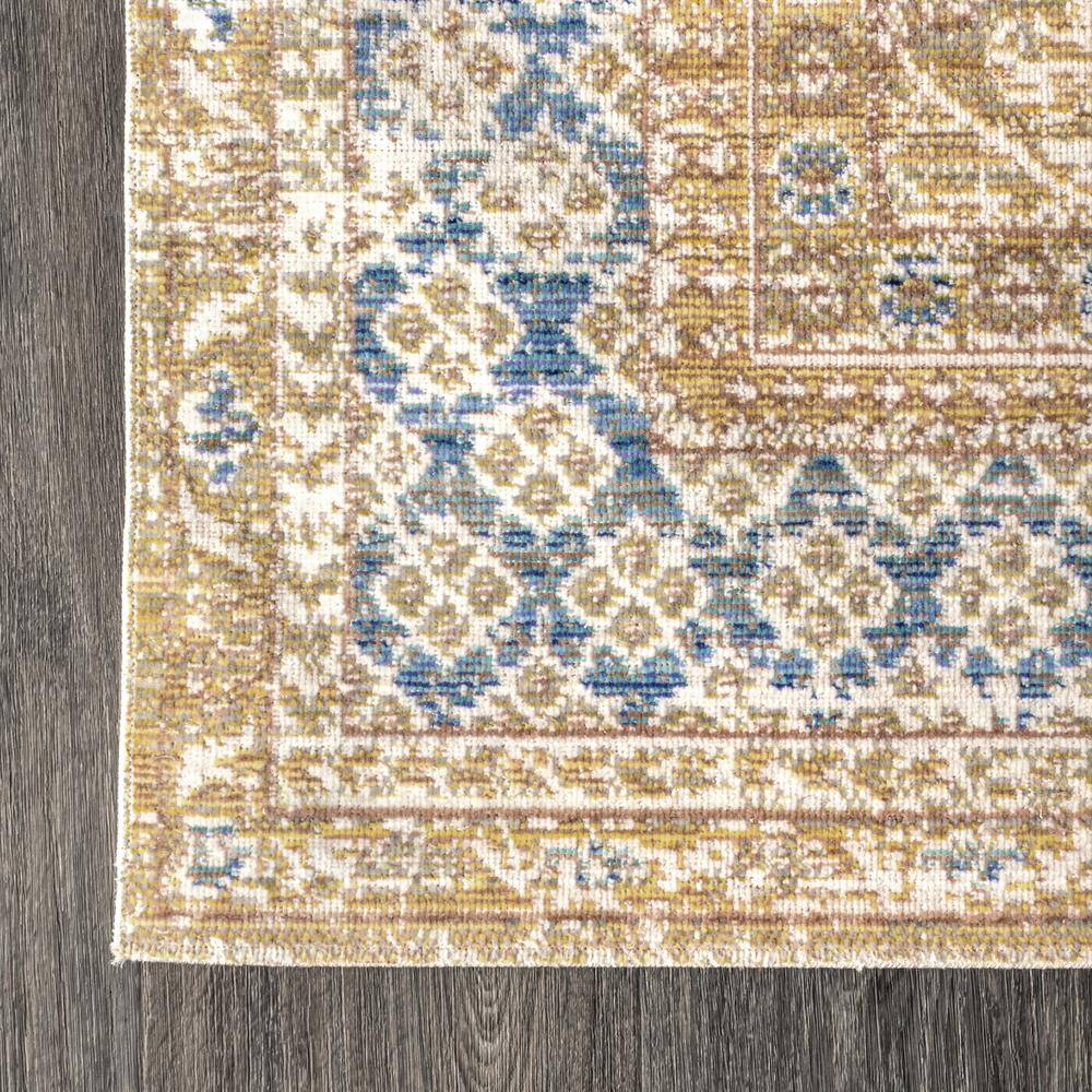Stirling Blue and Gold 4' x 6' Synthetic Area Rug