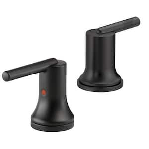 Trinsic Bathroom Lever Handles in Matte Black (2-Pack)