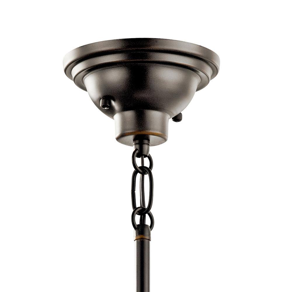 Vintage Bronze 12" Cone Glass Pendant Light with Down Lighting
