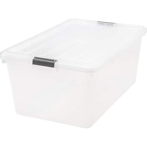 IRIS 68 Qt./17 Gal. Buckle Down Storage Box, Clear