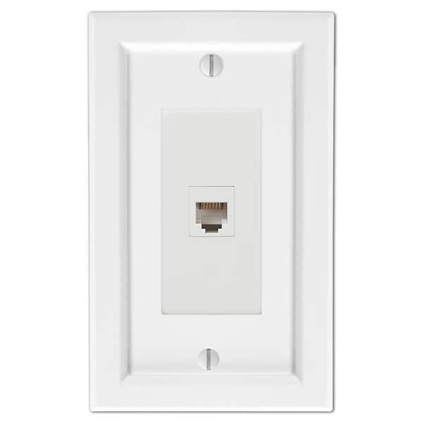AMERELLE Woodmore 1 Gang Phone Wood Wall Plate - White