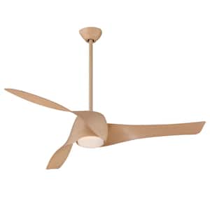 Artemis 58 in. Integrated LED Indoor Maple Ceiling Fan with Light and Remote Control