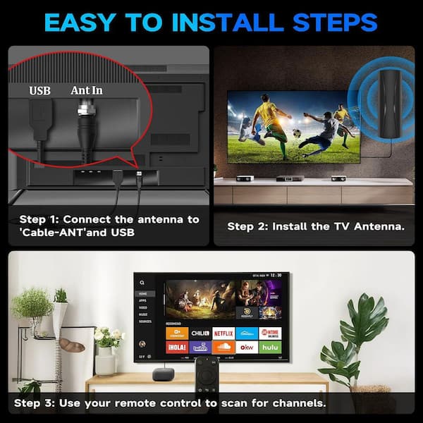 2200+ Miles Range Antenna For Smart TV, Digital TV Antenna Indoor/Ou
