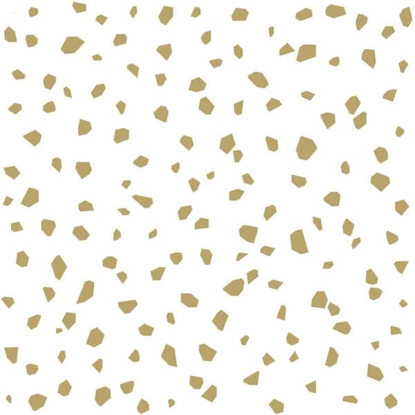 ESTA Home Confetti White Gold Terrazzo Paper Non-Pasted Non-Woven Metallic Wallpaper