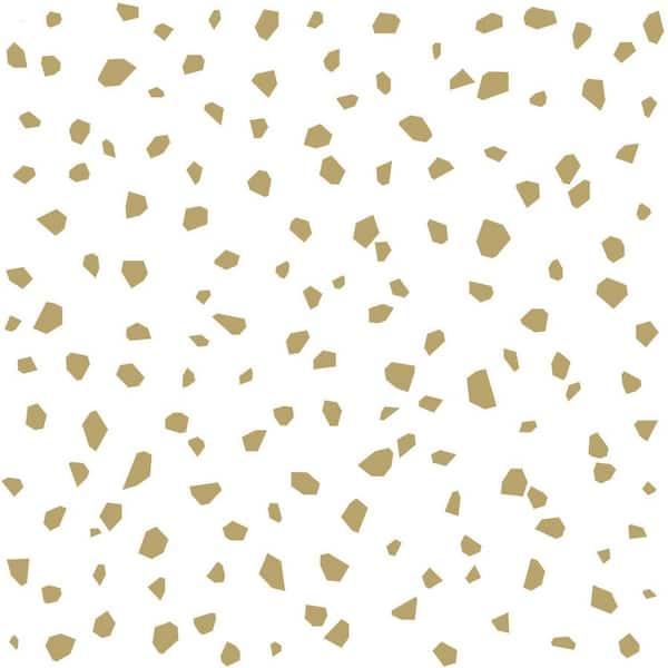 ESTA Home Confetti White Gold Terrazzo Non-Pasted Metallic Wallpaper Sample