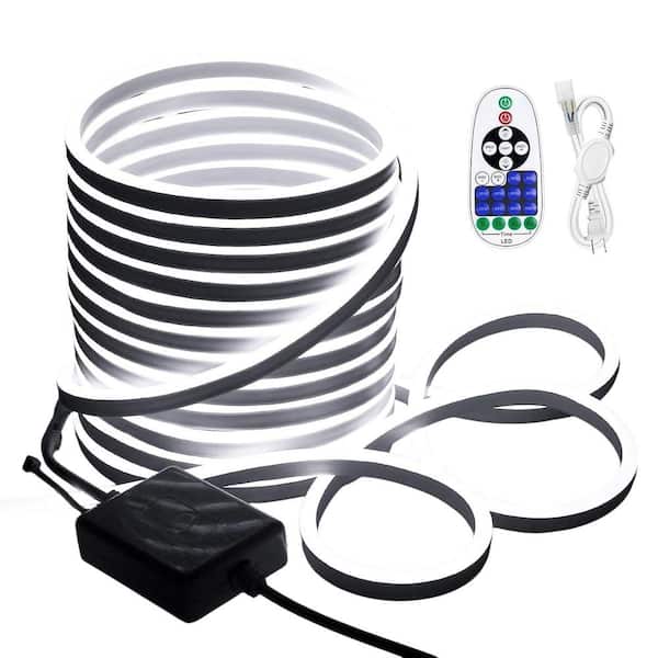 50 ft. Cold White Plug-in Integrated LED Rope light with Remote Control Indoor/Outdoor