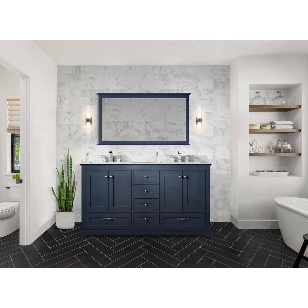 Dukes 59" Freestanding Double Vanity Cabinet in Navy Blue