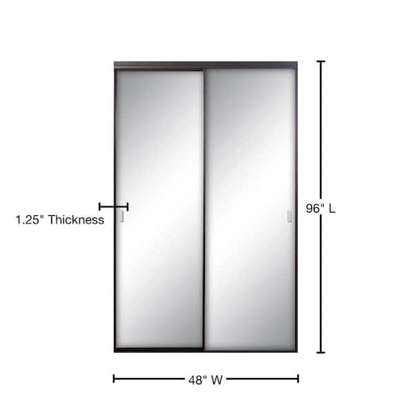 Contractors Wardrobe 48 In X 96 Asprey Bronze Aluminum Frame Mirrored Interior Sliding Closet Door Asy 4896bzn2x Contractors Wardrobe 48 In X 96, 96 X 96 Sliding Closet Doors
