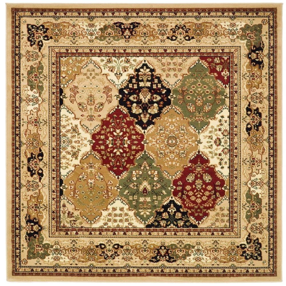 Lyndhurst 6' x 6' Square Multi/Black Synthetic Area Rug