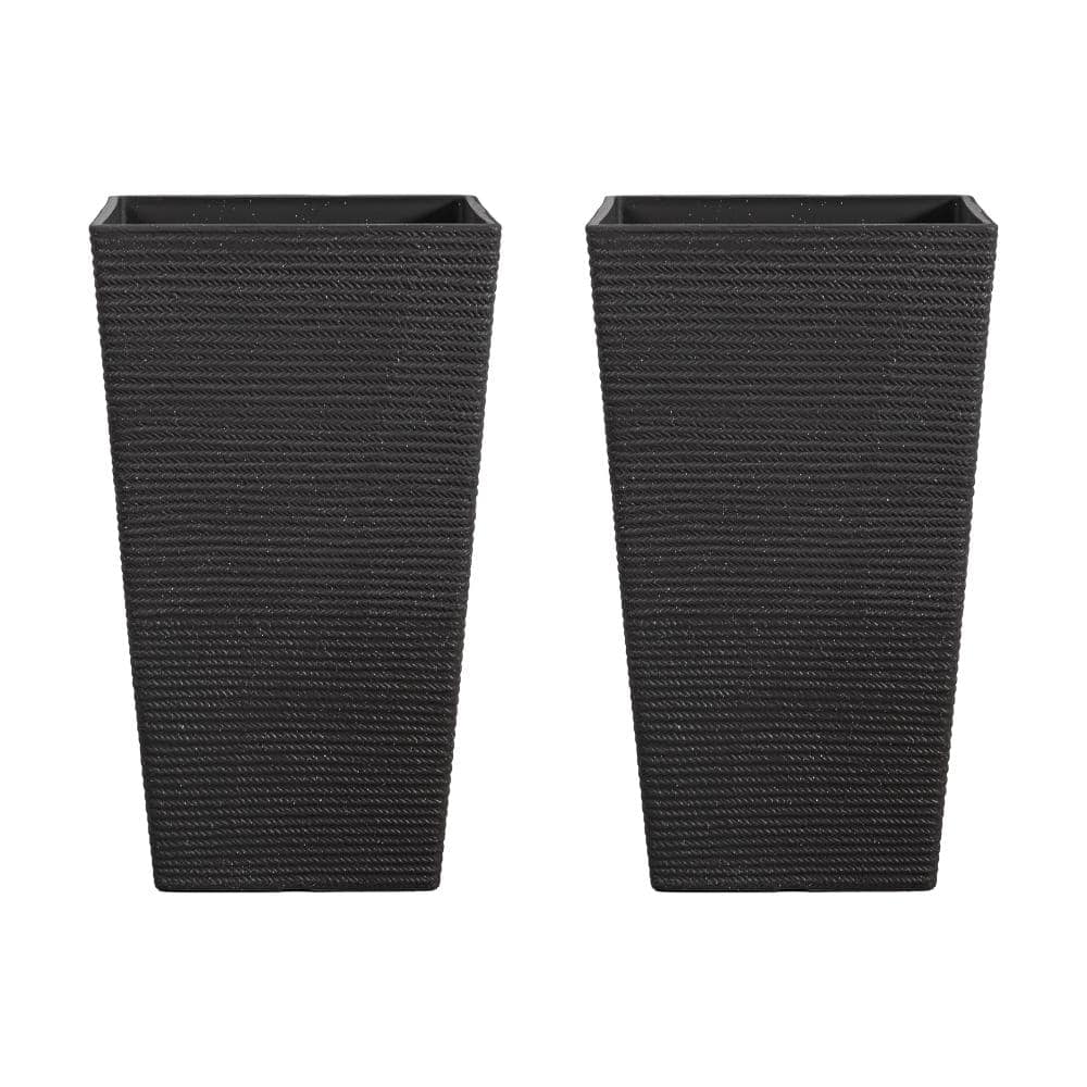 Large 27 in. Black High Density Polyethylene Square Planter Box (2-Pack) price history on PriceWatchPro