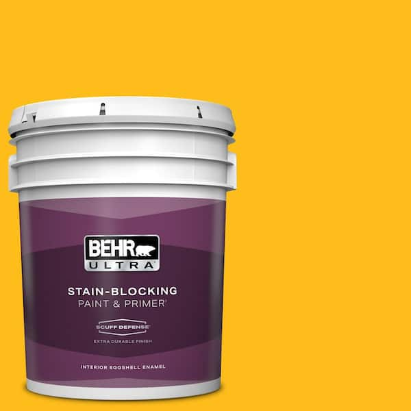 BEHR ULTRA 5 gal. #P290-7 Laser Lemon Extra Durable Eggshell Enamel Interior Paint & Primer