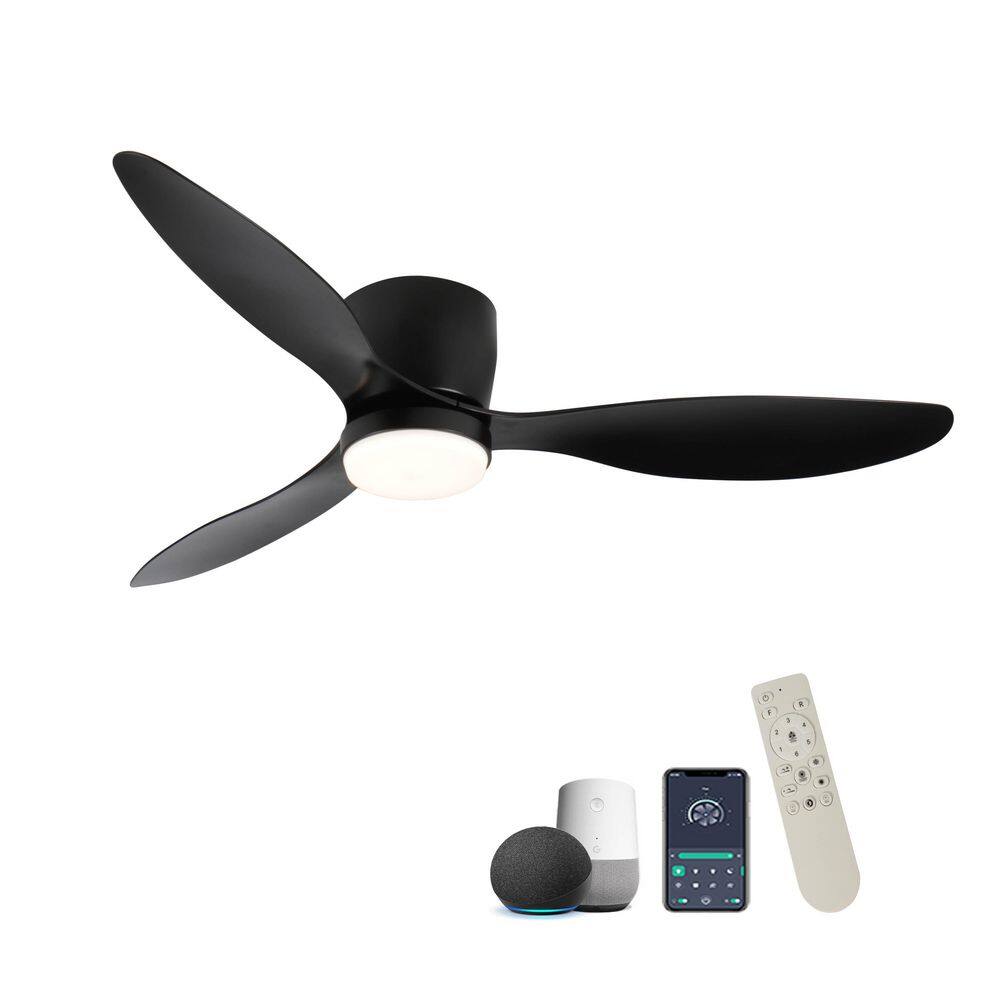 52 in. Modern Minimalist Black Ceiling Fan with Reversible DC Motor and Remote Control for Living Room, Dining Room price history on PriceWatchPro