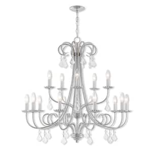 Shirlington 15-Light Polished Chrome Foyer Chandelier with Clear Crystals