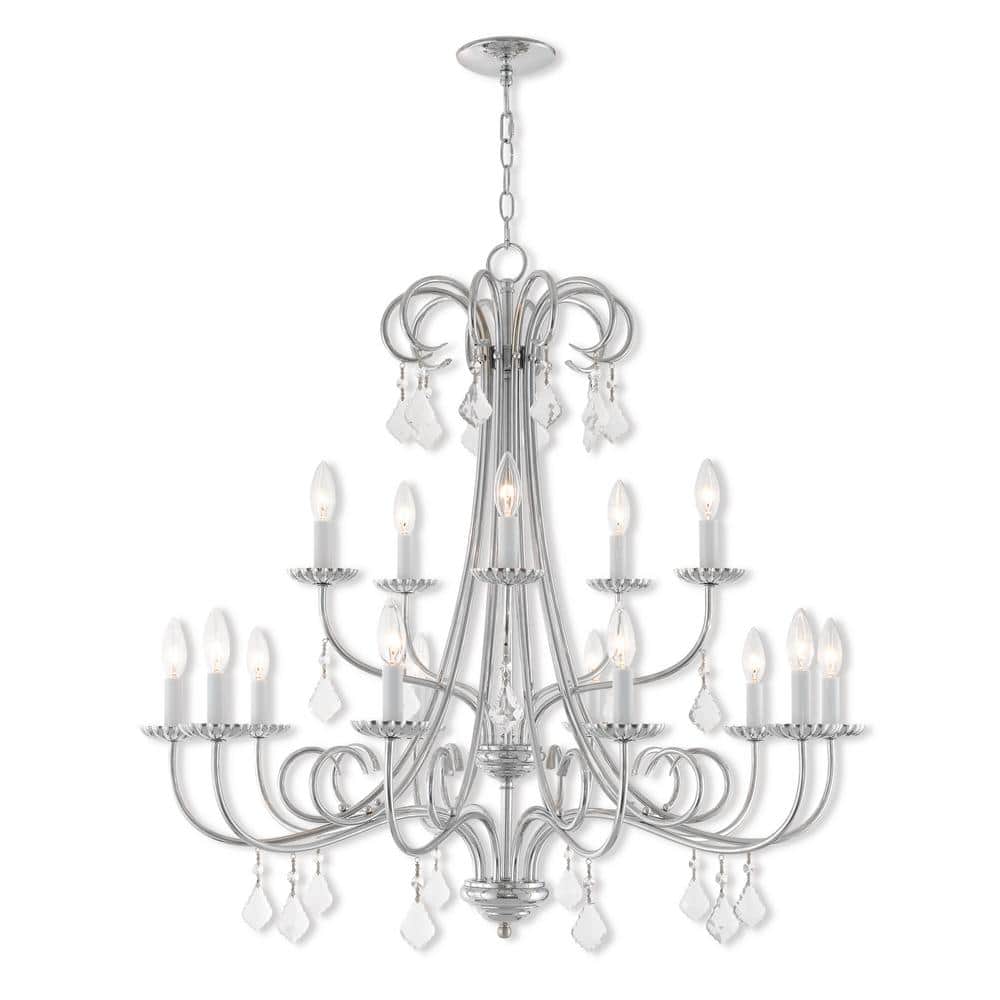 Daphne 15-Light Polished Chrome Crystal Chandelier