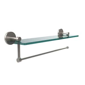 Prestige Skyline 22 in. L x 5 in. H x 5 in. W Paper Towel Holder with Clear Glass Shelf in Satin Nickel Prestige Skyline 22 in. L x 5 in. H x 5 in. W Paper Towel Holder with Clear Glass Shelf in Satin Nickel