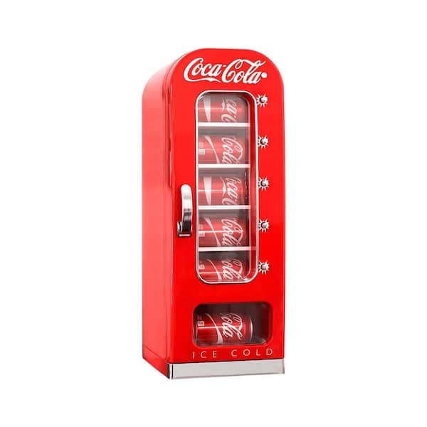 Koolatron Retro Vending Machine Mini Fridge12V DC 110V AC, 10 Can Cooler with Push-Button Vending Action