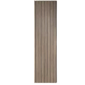 Wood Slat Acoustic Wall Panels 2PC Greige 0.83 in. x 23.8 in. x 94.5 in.(31 Sq.Ft./Case)