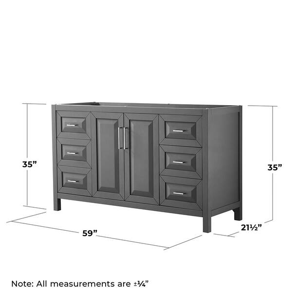 Daria 59 in. Single Bathroom Vanity Cabinet Only in White Daria 59 in. Single Bathroom Vanity Cabinet Only in White