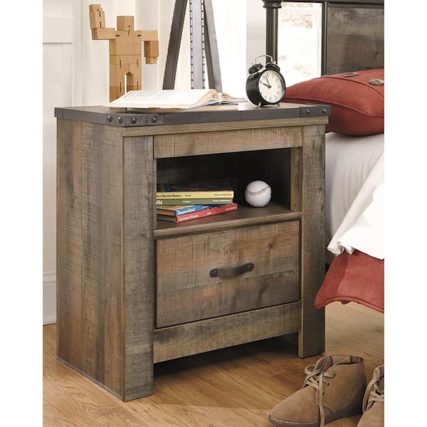 Trinell Brown 1 Drawer 24.72 in. W Nightstands