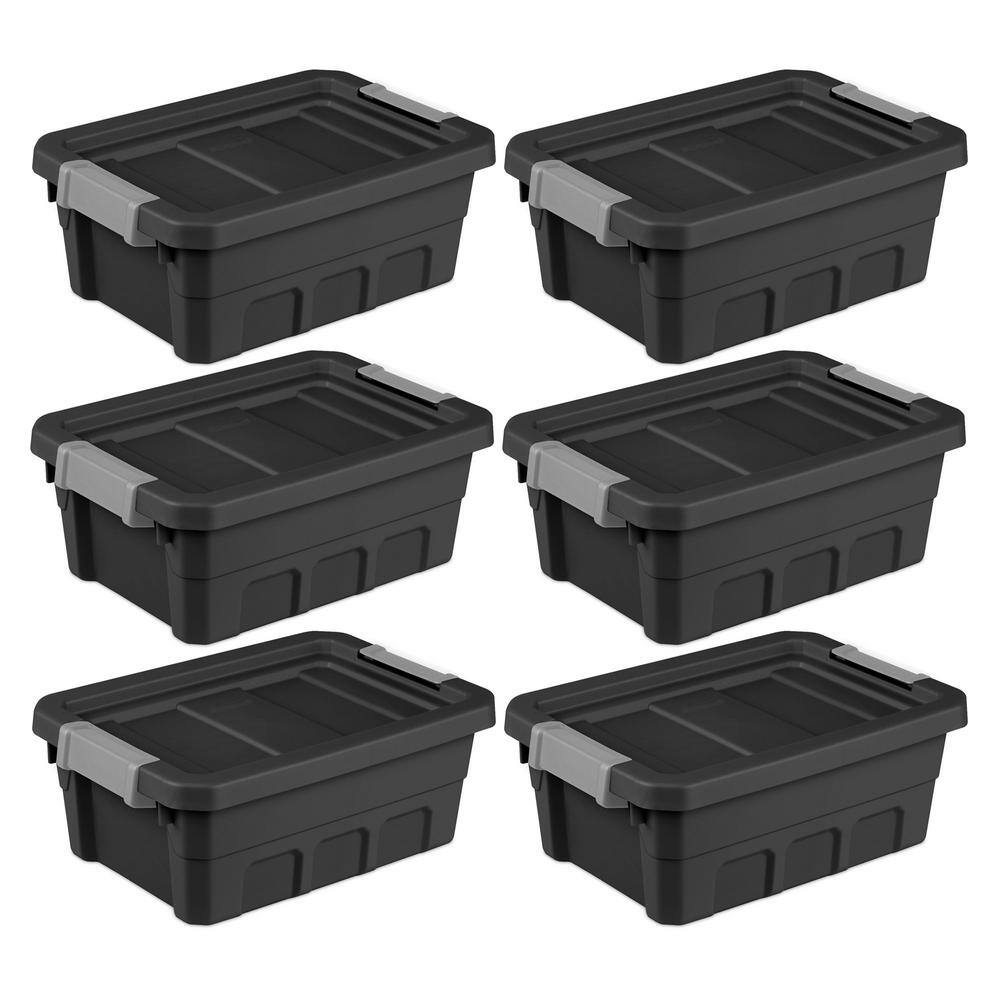 Sterilite 4Gal. Storage Totes with Latch Clip Lids 6 Pack 6 x 14829006