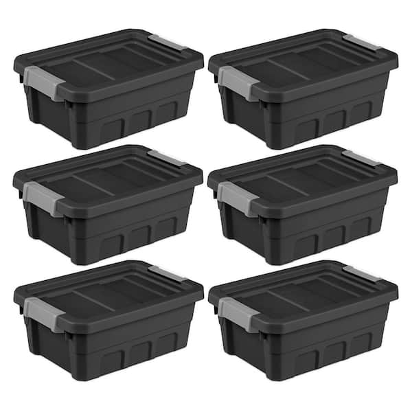 Sterilite 4-Gal. Storage Totes with Latch Clip Lids 6 Pack