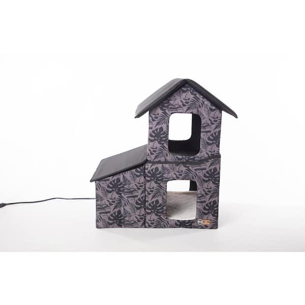 K and H Pet Products Outdoor Heated 2 Story Kitty House with