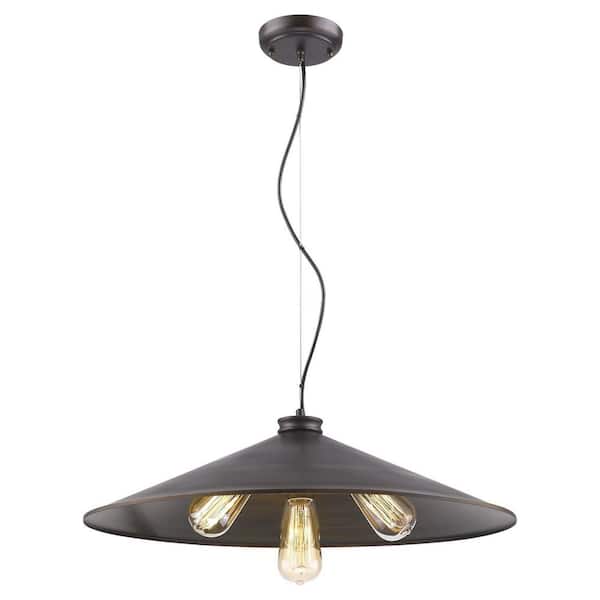 60-Watt 4-Light Bronze Pendant Light with Metal, No Bulbs Included