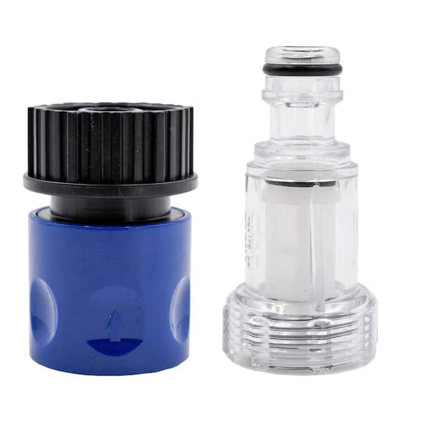 AR Blue Clean 22 mm Plastic Quick Connect Hose Adapter with Filter