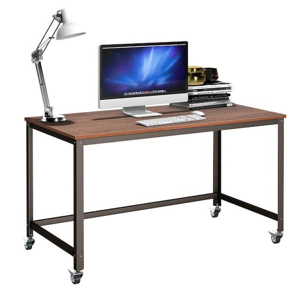 Costway Product Width Rectangle Black Metal 4-Drawer Computer Writing Desk