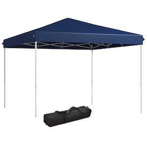 Outdoor 13 ft. x 13 ft. Pop Up Canopy Tent with Wheeled Carry Bag, Height Adjustable, Instant Sun Shelter in Dark Blue