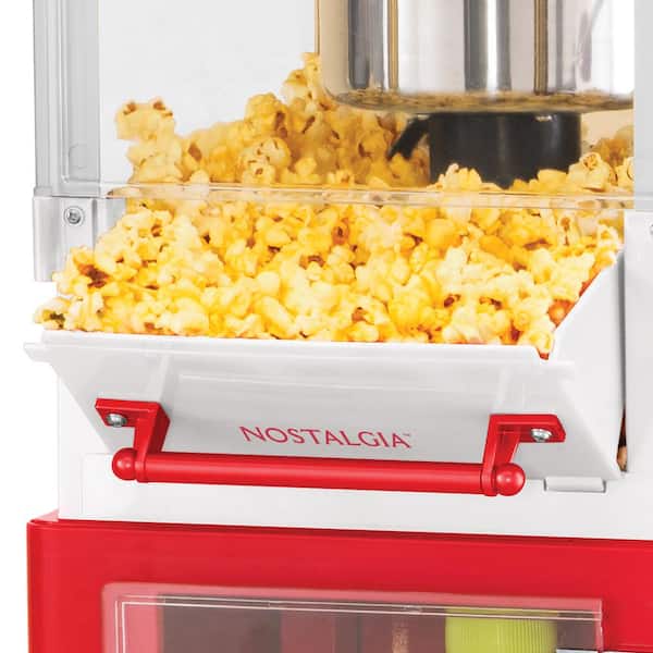 Nostalgia 8 oz. Popcorn Machine Cart with Candy Dispenser, Red NKPCRTCD8RD  - The Home Depot