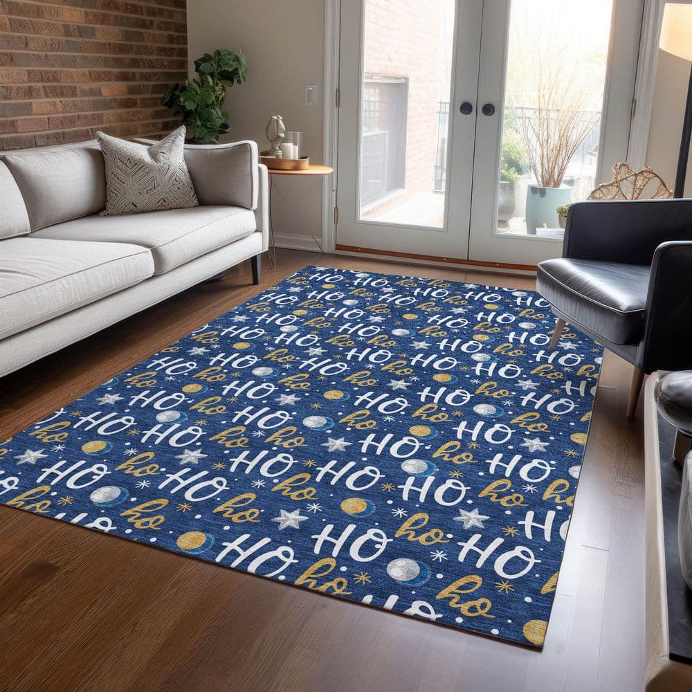 Chantille Machine Washable Indoor/Outdoor Abstract ACN1810 Navy 3 ft. x 4 ft. Area Rug price history on PriceWatchPro