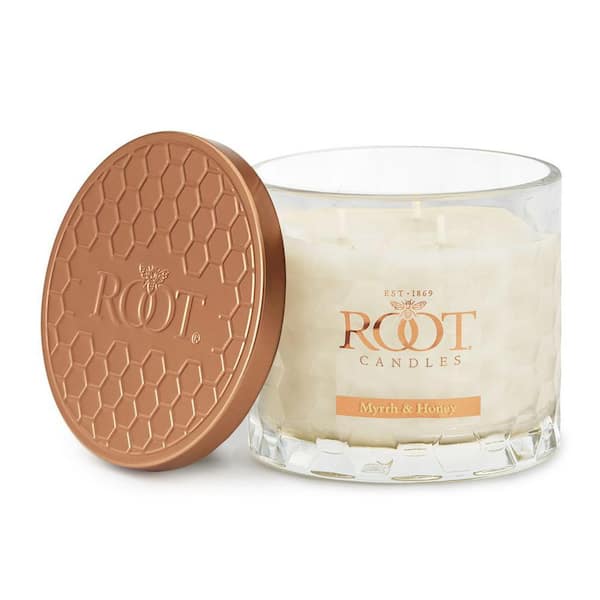 3 Wick Honeycomb Natural Beige Myrrh and Honey Scented Jar Candle