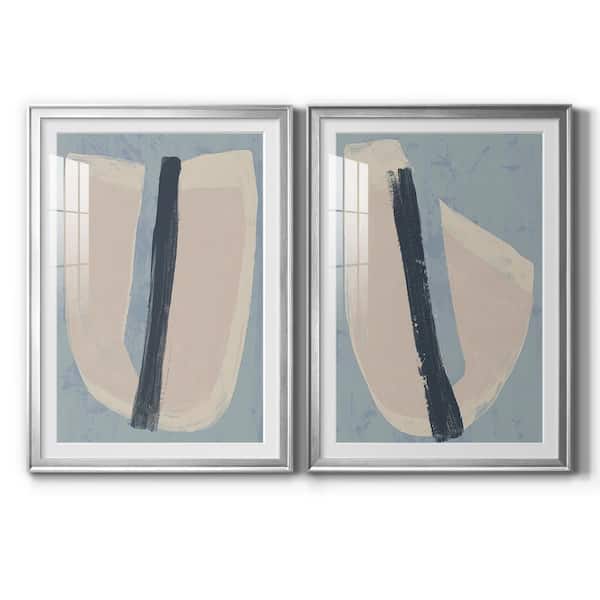Wexford Home Paper Slice I by Wexford Homes 2 Pieces Framed Abstract Paper Art Print 26.5 in. x 36.5 in.