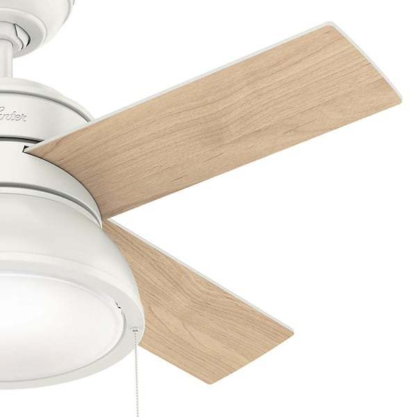 Hunter Loki 36 In Integrated Led Indoor Fresh White Ceiling Fan With Light Kit 59385 The Home Depot Hunter Loki 36 In Integrated Led, 36 Inch Ceiling Fan With Light Flush Mount White