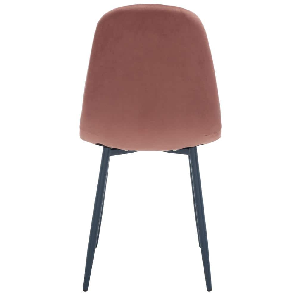 Set of 2 Pink and Dark Grey Upholstered Dining Chairs
