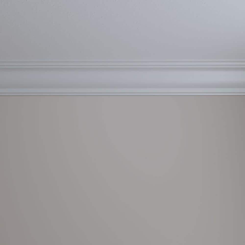 Edwards Smooth White Polyurethane Crown Moulding, 94.5" Length