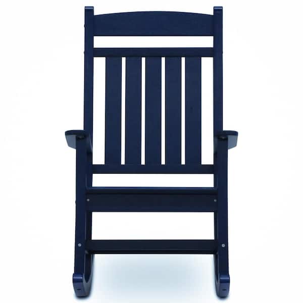 DUROGREEN Classic Rocker Navy Plastic Outdoor Rocking Chair