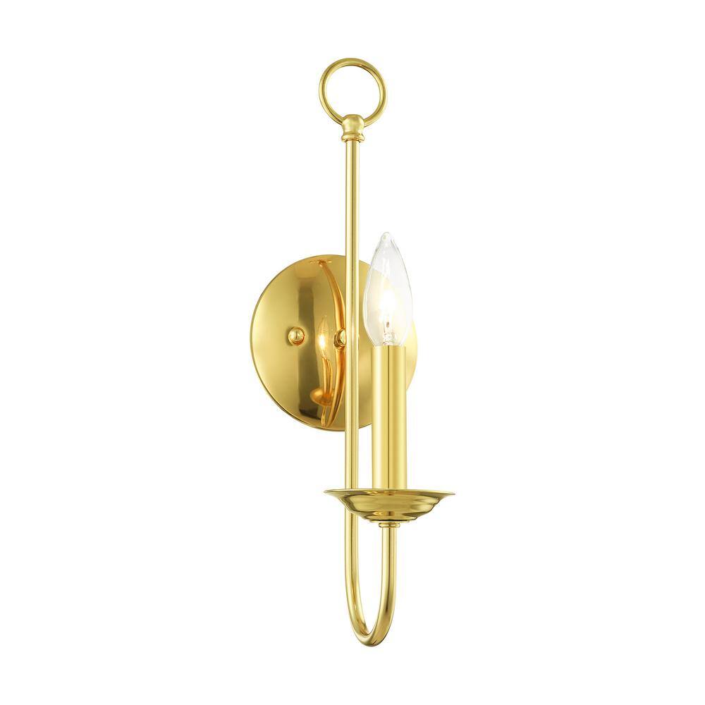 Estate Polished Brass Direct Wired 16" Wall Sconce