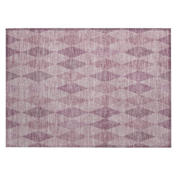Blush 2 ft. x 3 ft. Woven Geometric Rectangle Indoor/Outdoor Area Rug
