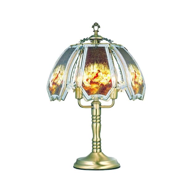 ORE International 23.5 in. Brushed Gold Jesus Teaching Touch Lamp