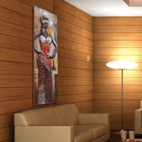 60 in. x 20 in. "Miss-tic" Mixed Media Iron Hand Painted Dimensional Wall Art