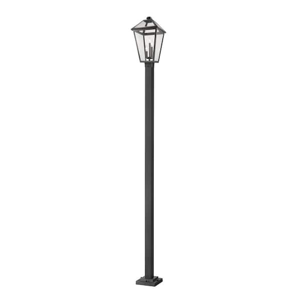 Unbranded Talbot 117.25 in. 3-Light Black Metal Hardwired Outdoor Weather Resistant Post Light Set with No Bulb included