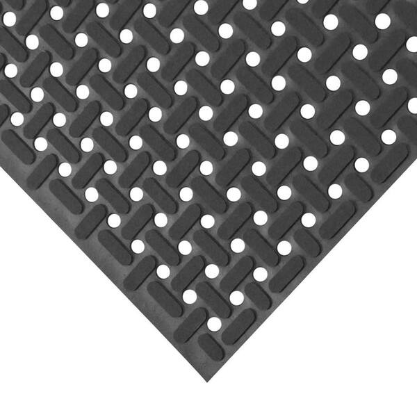 Rubber-Cal Coin-Grip Anti-Slip Rolled Rubber Mat - Black 72 x 48 in.