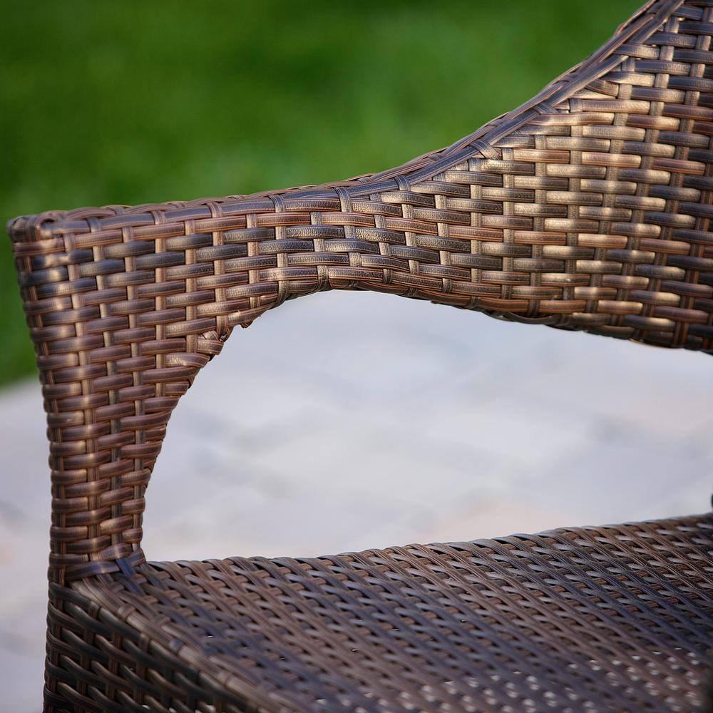 Cliff Multi Brown Wicker Outdoor Dining Chair Set