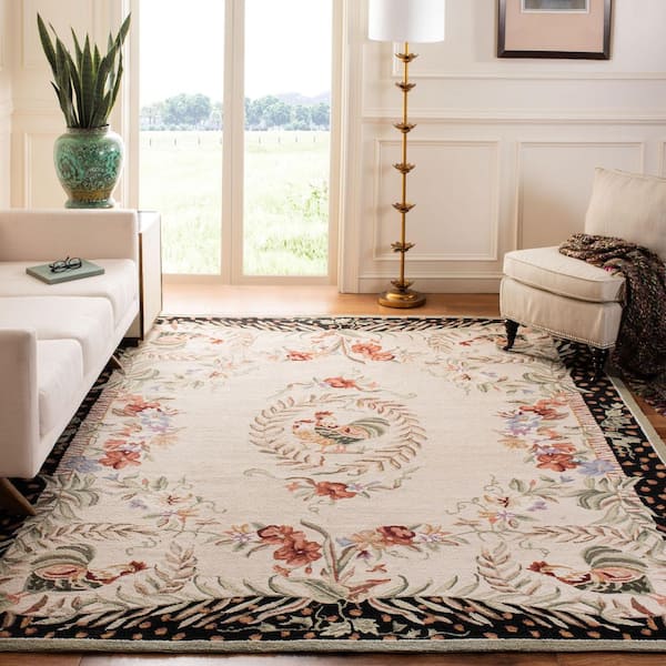 Chelsea 10 ft. x 14 ft. Creme/Black Novelty Area Rug