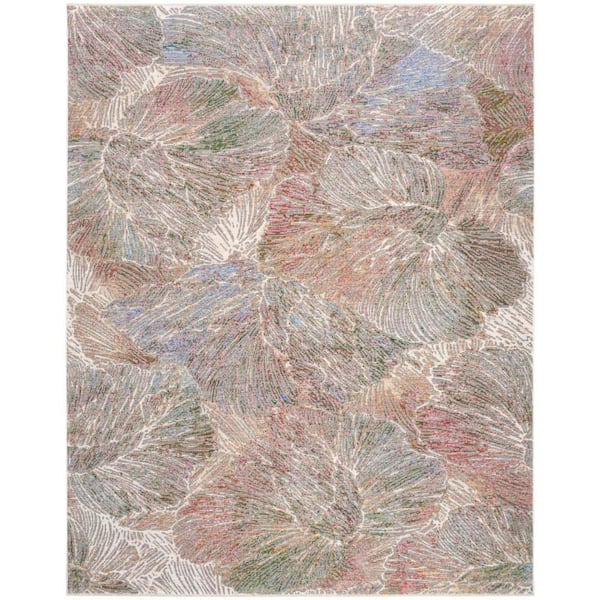 Quaint Harmony Sage Multicolor 10 ft. x 13 ft. Palmette Contemporary Area Rug