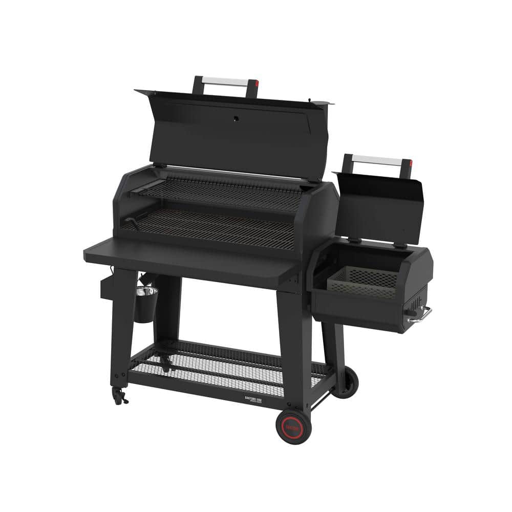 Oakford 1150 Reverse Flow Offset Smoker Charcoal Grill in Black - Thumbnail 2
