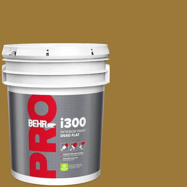 BEHR PRO 5 Gal. #M300-7A Retro Gold Dead Flat Interior Paint