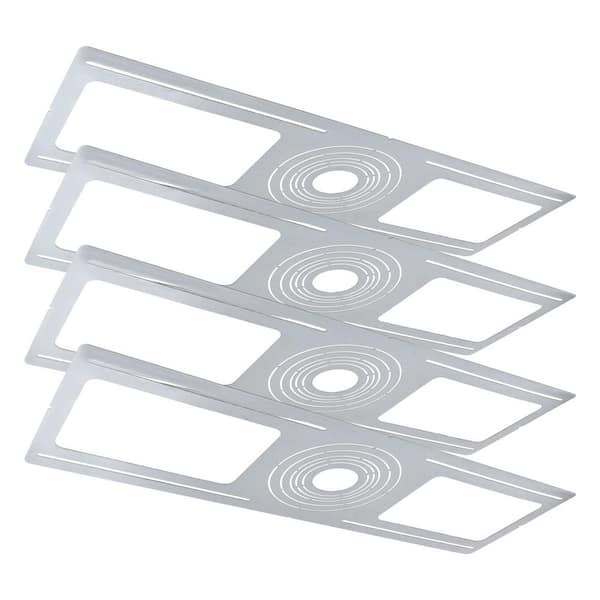 LUXRITE New Construction Mounting Plate, 2-3-3.75-4-5-6 in., Shallow Retrofit LED Downlight with J-Box Housing (4-Pack)